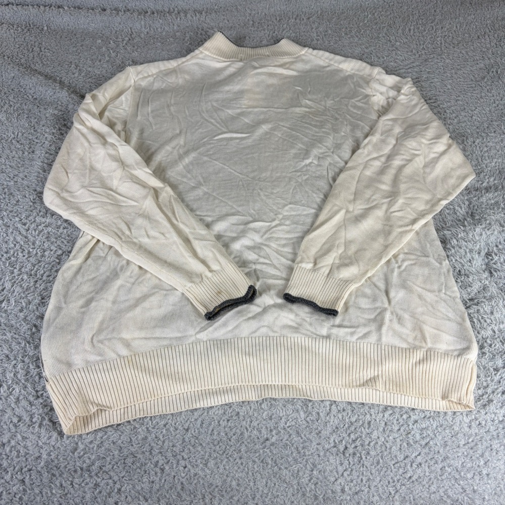 Steve Harvey Celebrity Edition Mens XXL Cream Geometric Knit Mock Neck Sweater - Picture 8 of 9